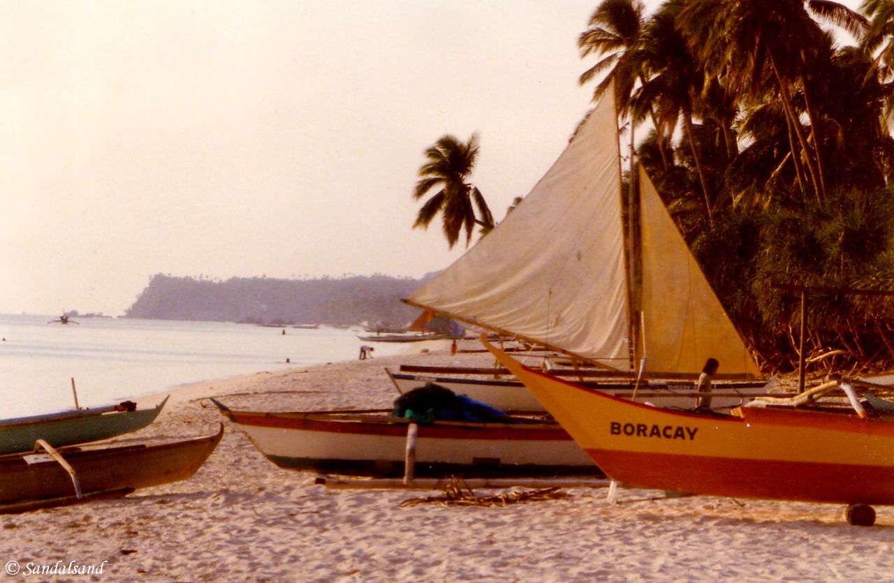 The Philippines - Bancas on Boracay's White Beach The Philippines - Boracay