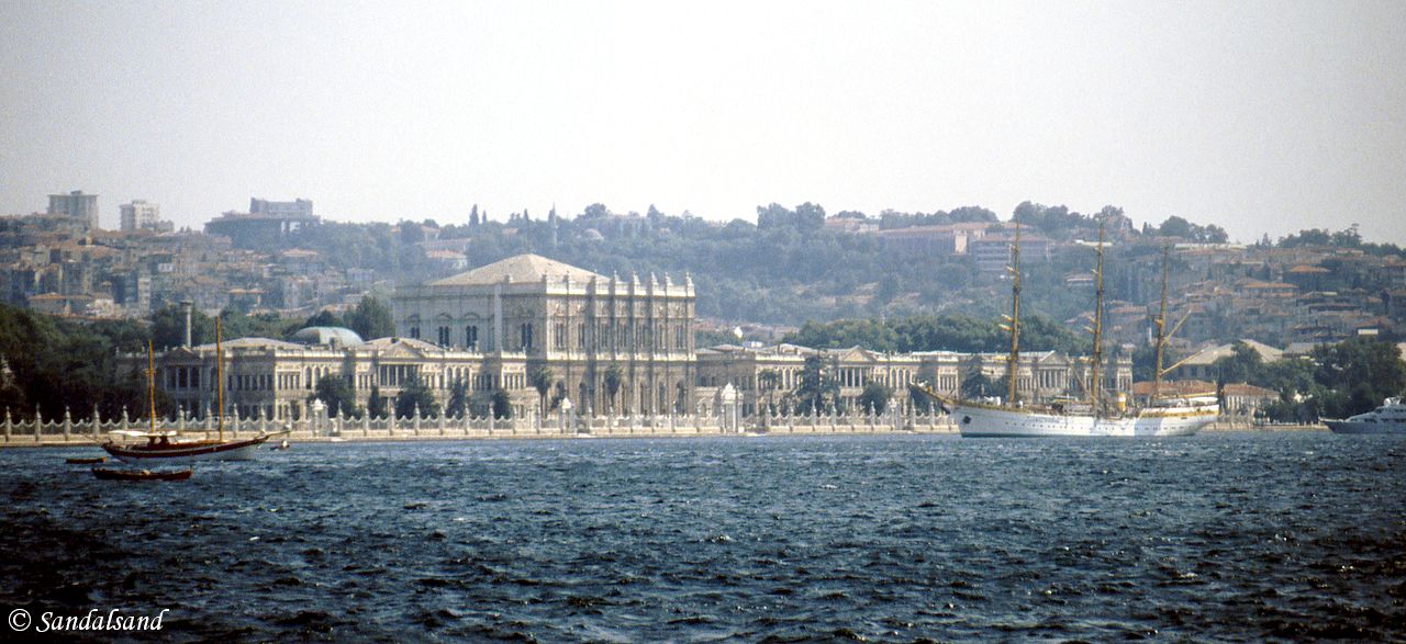 Turkey - Istanbul - The Dolmabahce Palace and Australian student ship Turkey - Istanbul - The Dolmabahce Palace and Australian student ship