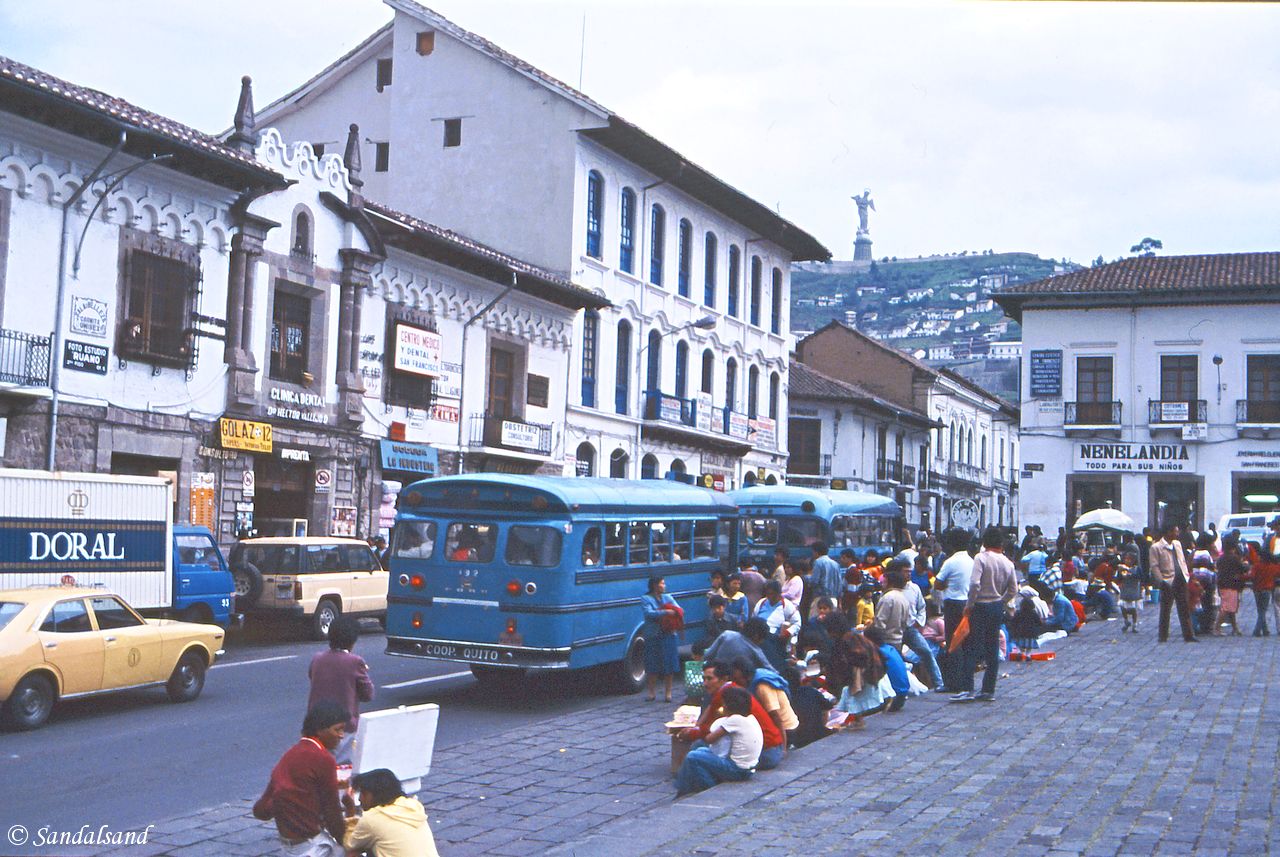 Ecuador - Quito plaza with bus Ecuador - Quito plaza with bus