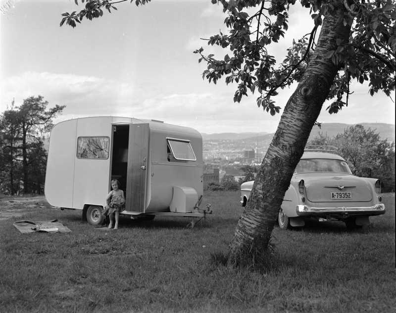 Camping Ekeberg - Car and caravan - Oslo Museum 1961