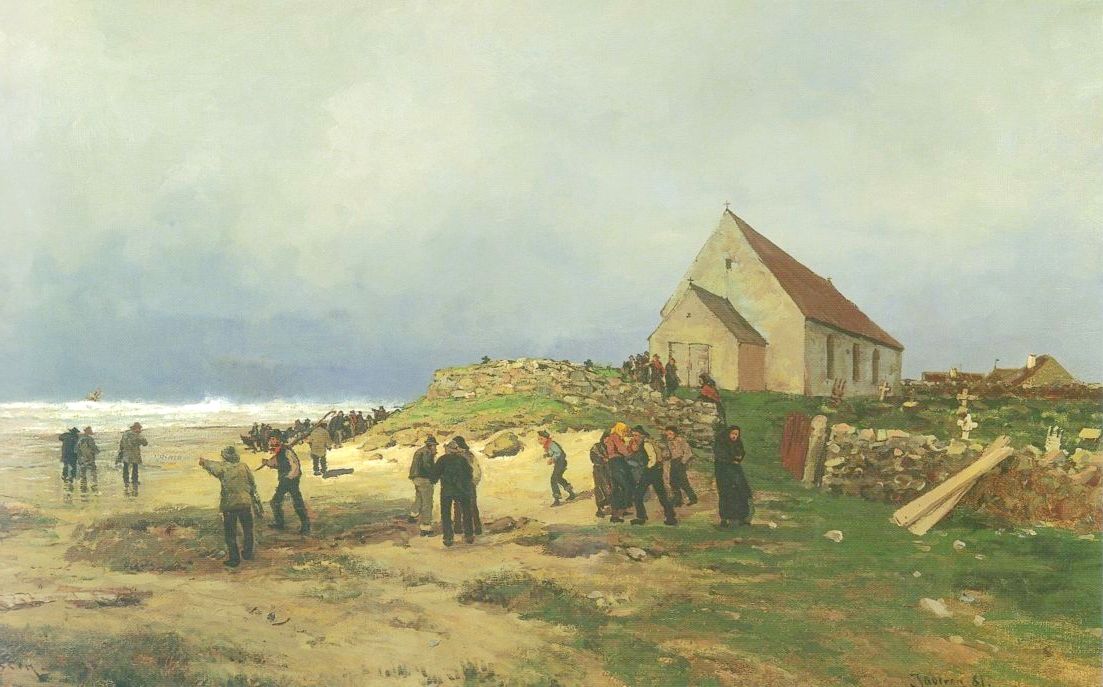 Jæren artwork - Nikolai Ulfsten (1854-1885) - Stranding på Jæren (1881)